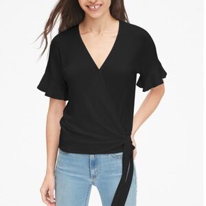 Softspun Flutter Sleeve Wrap Top